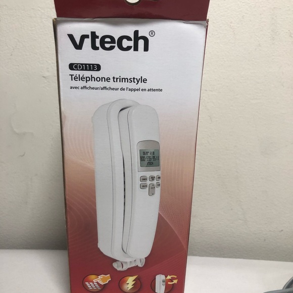 Corded Trimstyle Phone (CD1113WT) - with Caller Identification White Extra Chord - Picture 6 of 13